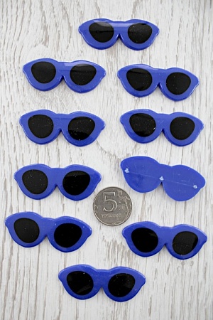 Фурнитура &quot;Очки для игрушек&quot; 5,5*2,3 см (10 шт) SF-2153, синий