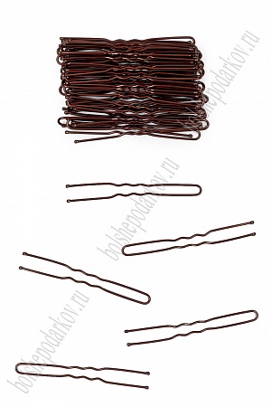 Шпильки для волос 6 см (50 шт) SF-7411, коричневый