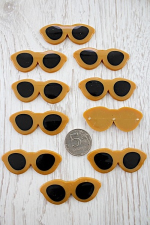 Фурнитура &quot;Очки для игрушек&quot; 5,5*2,3 см (10 шт) SF-2153, коричневый