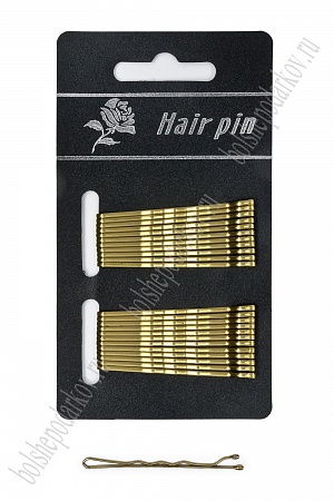 Невидимки для волос на блистере 5 см (24 шт) SF-7410, золото