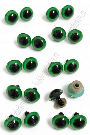 Фурнитура &quot;Глазки для игрушек&quot; 16 мм, с заглушками (20 шт) SF-2141, зеленый